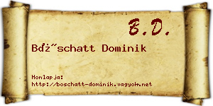 Böschatt Dominik névjegykártya